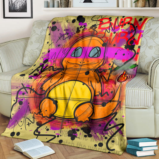 Anime Custom Charmander Soft Blanket