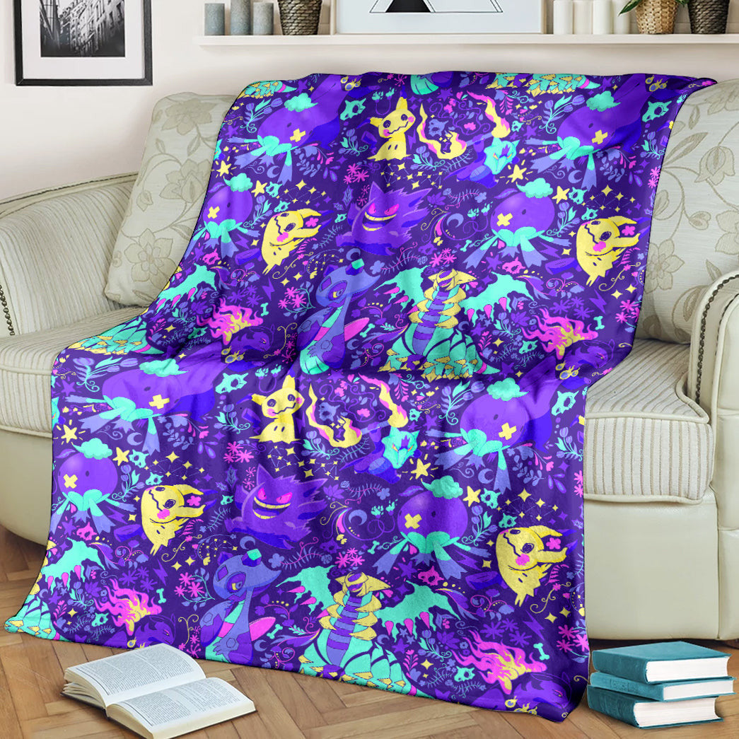 Anime Pkm Ghost Seamless Pattern Custom Soft Blanket / S/(43X55) XO1803225