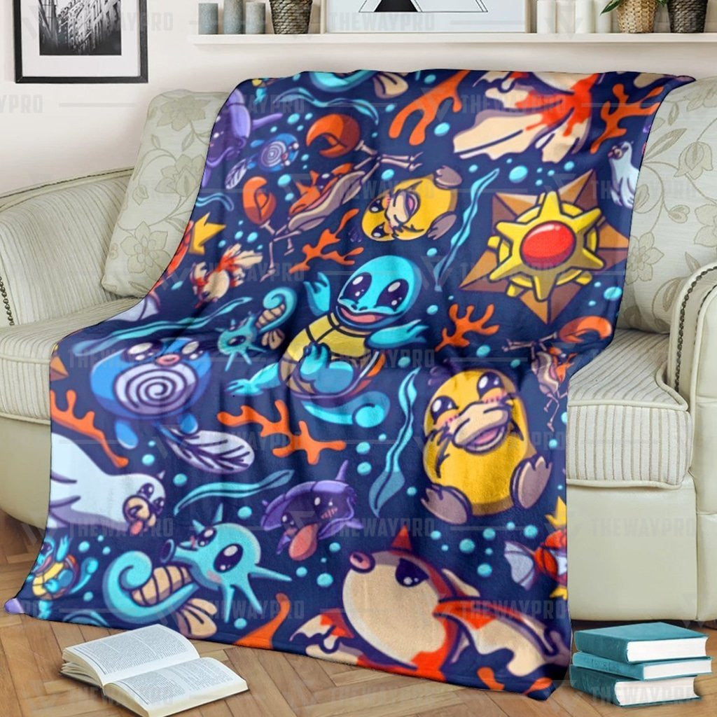 Anime Pkm Water Custom Soft Blanket / S/(43X55)