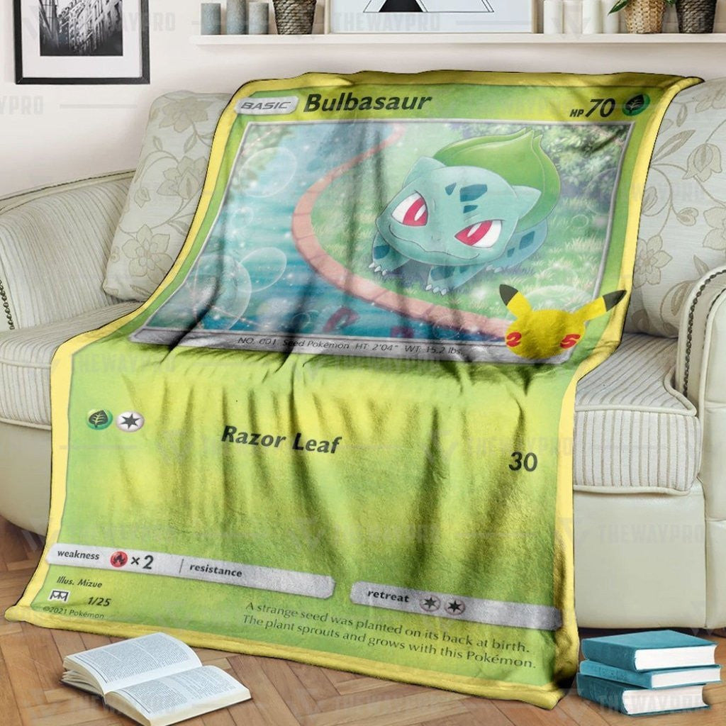 Anime Pkm Bulbasaur Mcdonalds Collection 2021 Custom Soft Blanket / S/(43X55)