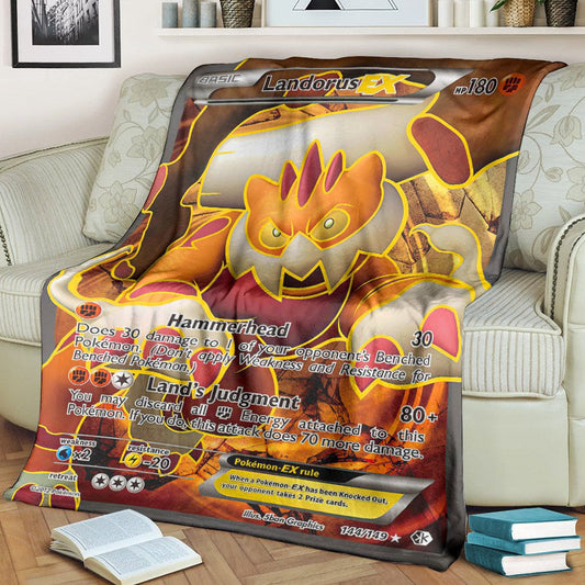 Anime Pkm Landorus-Ex Boundaries Crossed Custom Soft Blanket / S/(43X55)