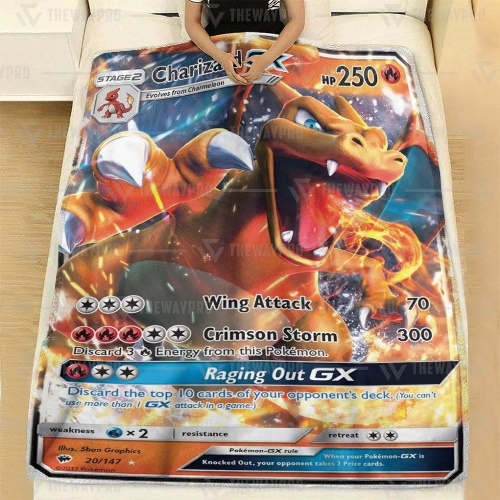 Anime Pkm Charizard-Gx Custom Soft Blanket