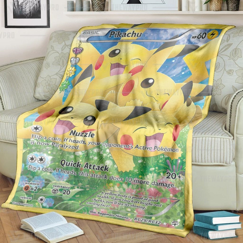 Anime Pkm Pikachu Generations Custom Soft Blanket / S/(43X55)