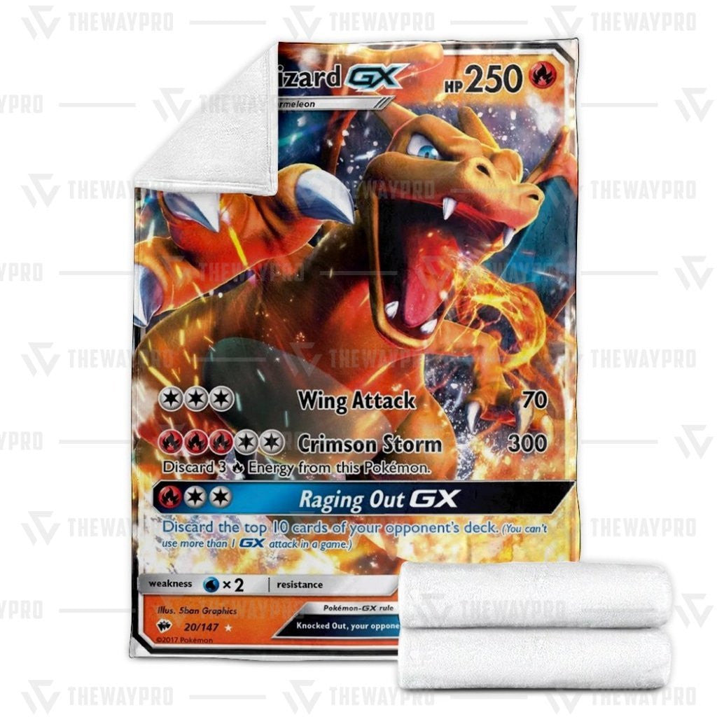 Anime Pkm Charizard-Gx Custom Soft Blanket