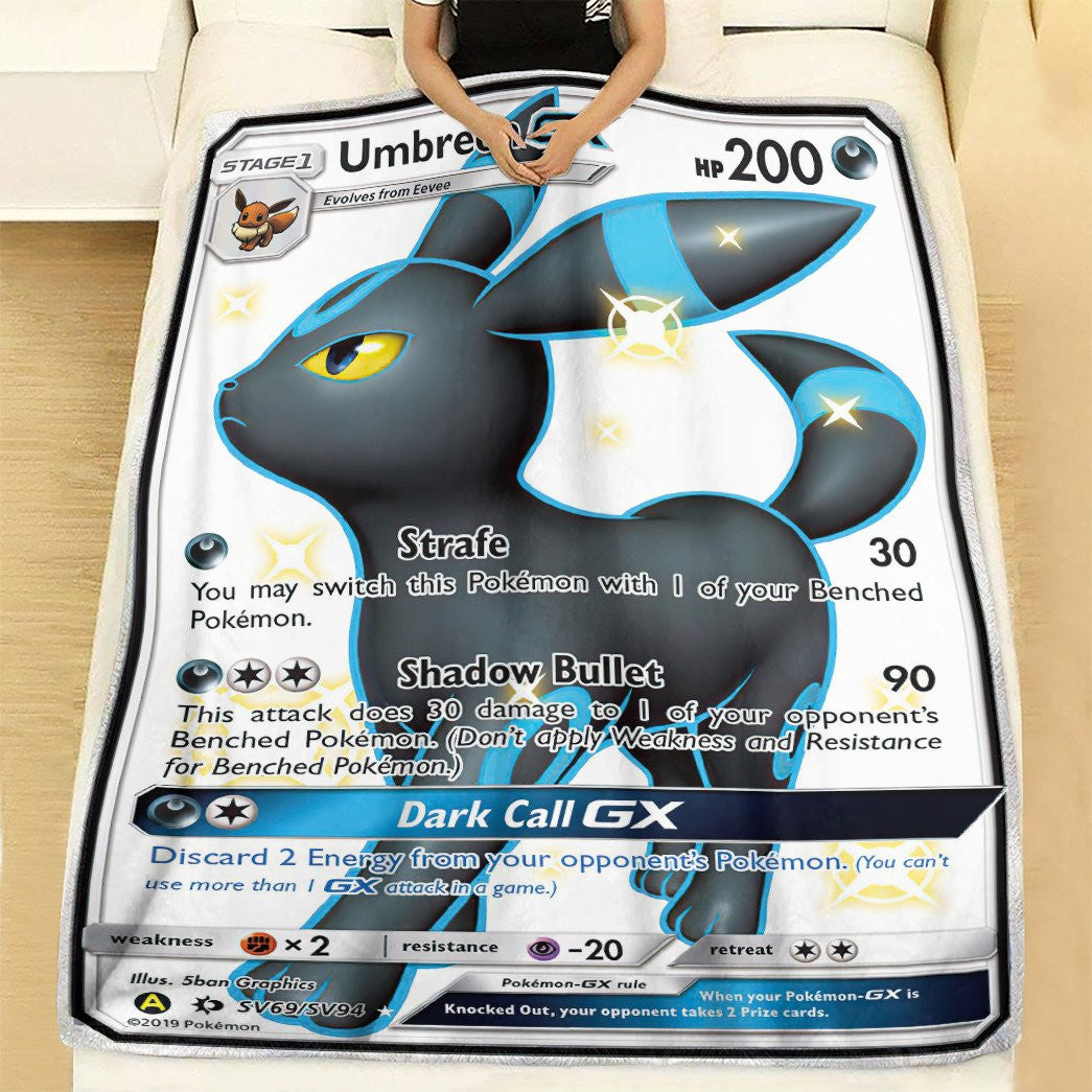 Anime Pkm Umbreon Gx Sun & Moon Custom Soft Blanket