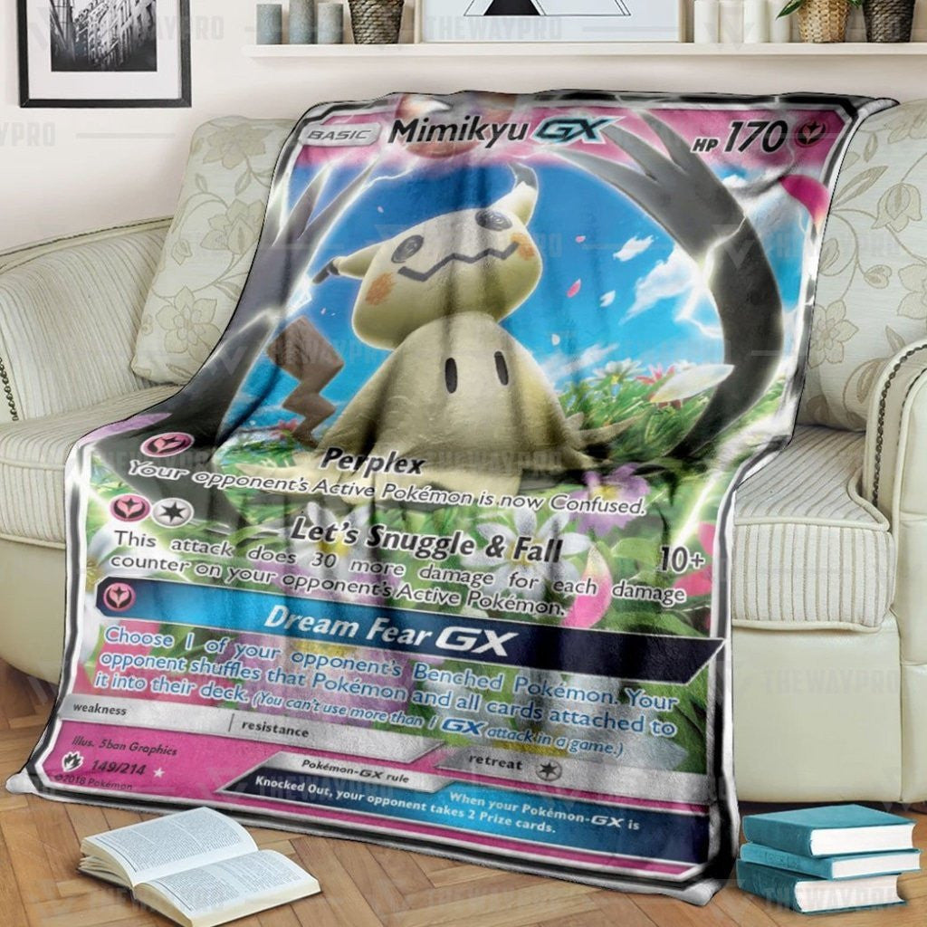 Anime Pkm Mimikyu Gx Custom Soft Blanket