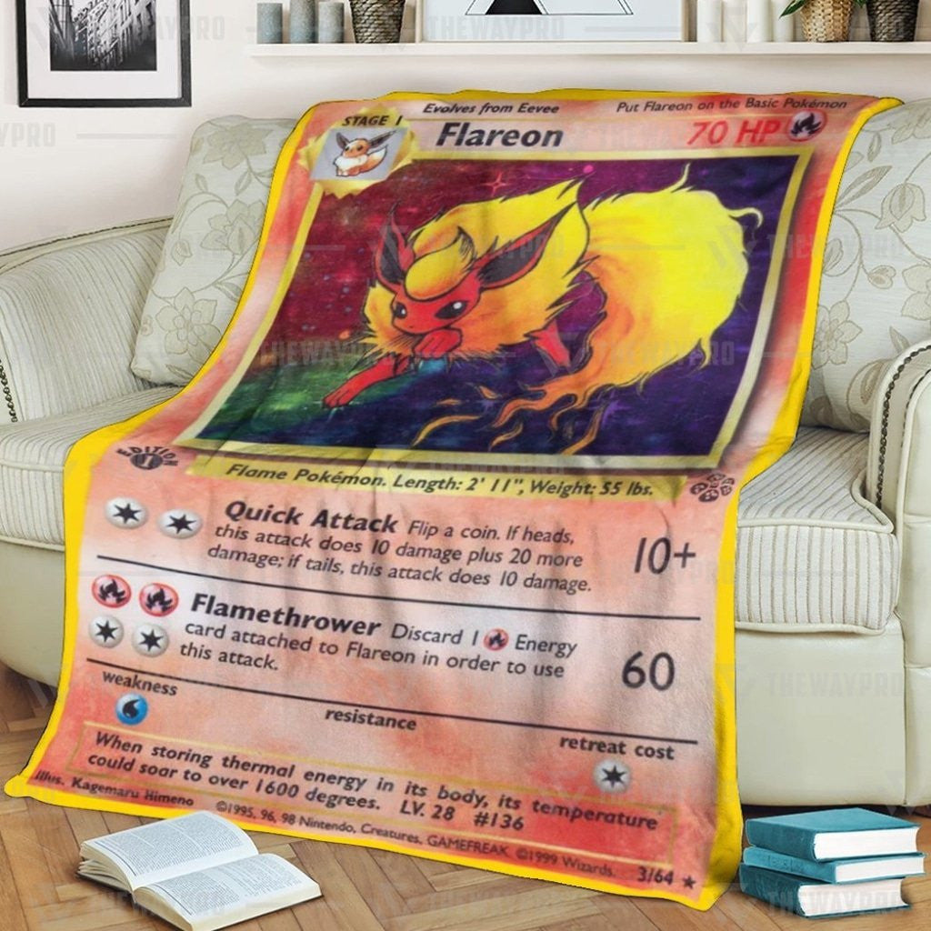 Anime Pkm Flareon Custom Soft Blanket / S/(43X55)