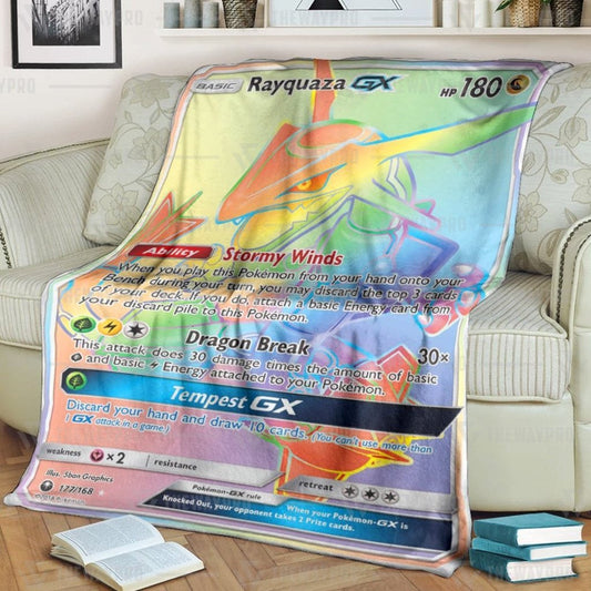 Anime Pkm Rayquaza-Gx Celestial Storm Custom Soft Blanket / S/(43X55)