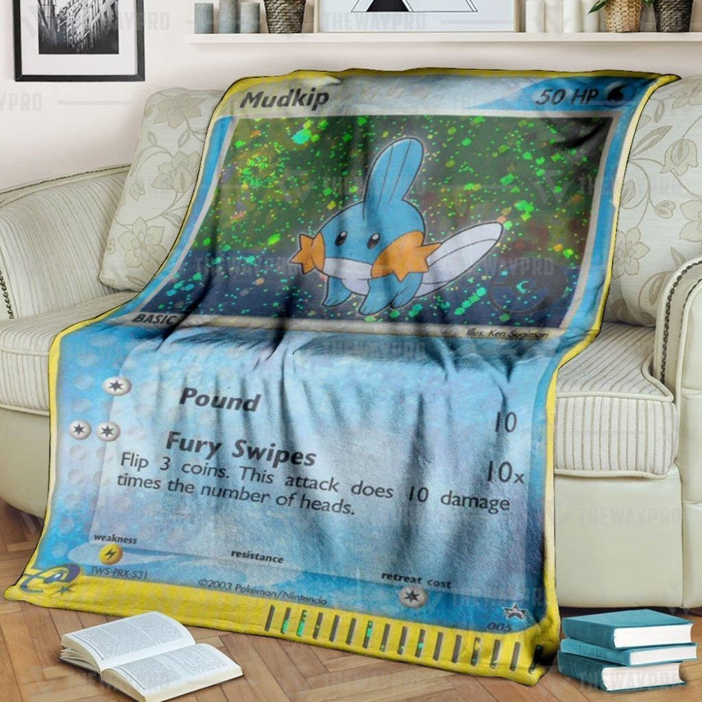 Anime Pkm Mudkip Holo Custom Soft Blanket / S/(43X55)