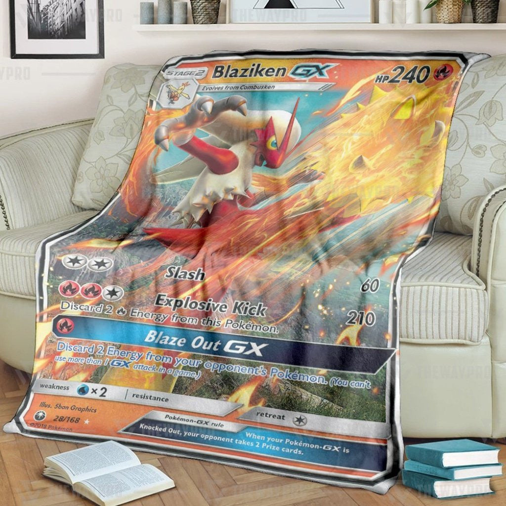 Anime Pkm Blaziken Gx Custom Soft Blanket / S/(43X55)