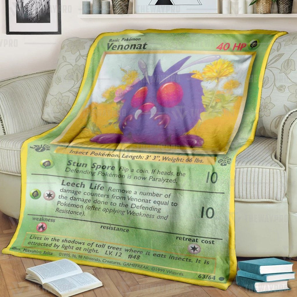 Anime Pkm Venonat Custom Soft Blanket / S/(43X55)