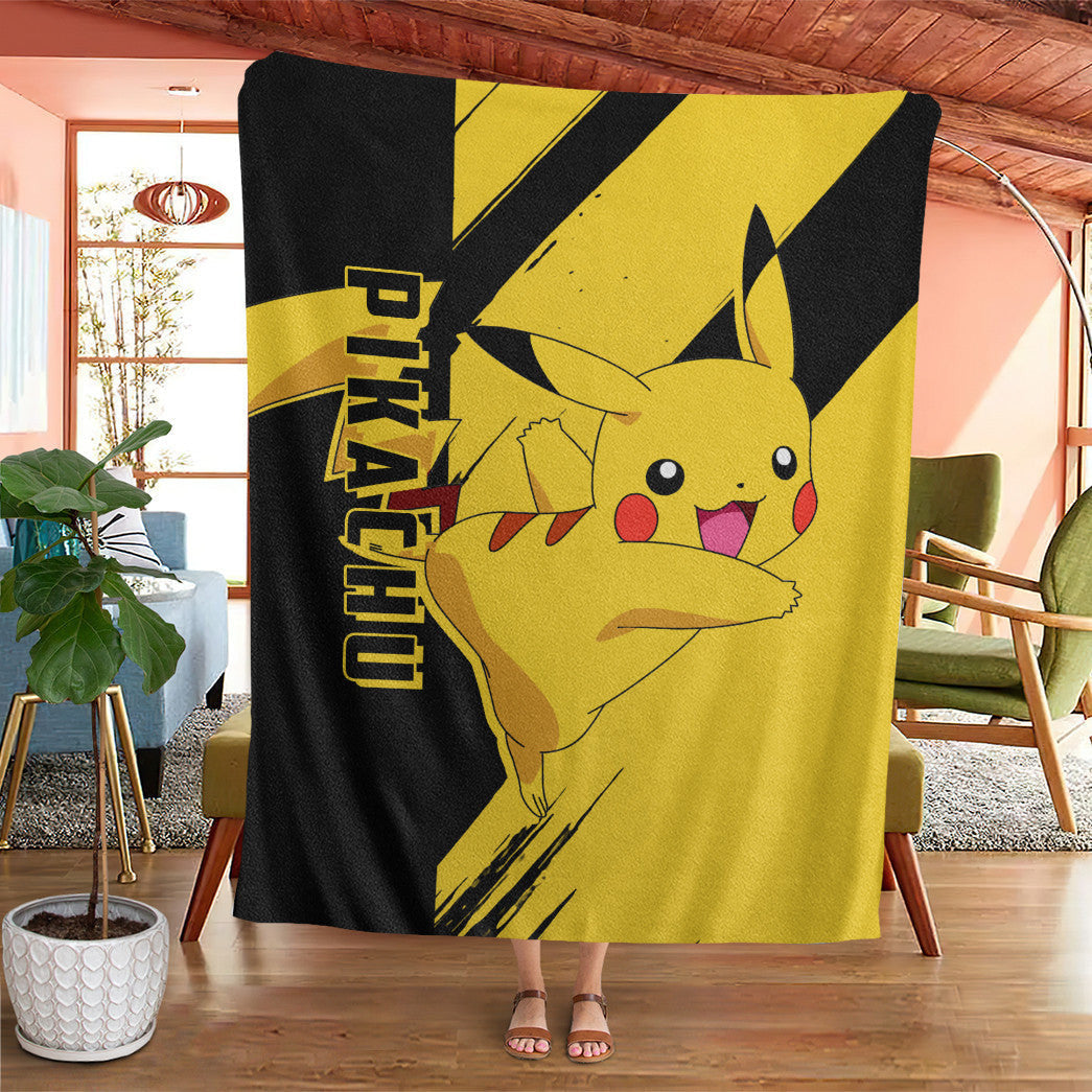 Anime Pkm Pikachu Custom Soft Blanket XO10032221