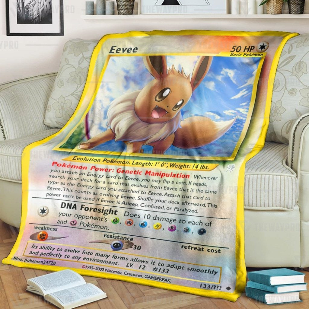 Anime Pkm Eevee Custom Soft Blanket / S/(43X55)