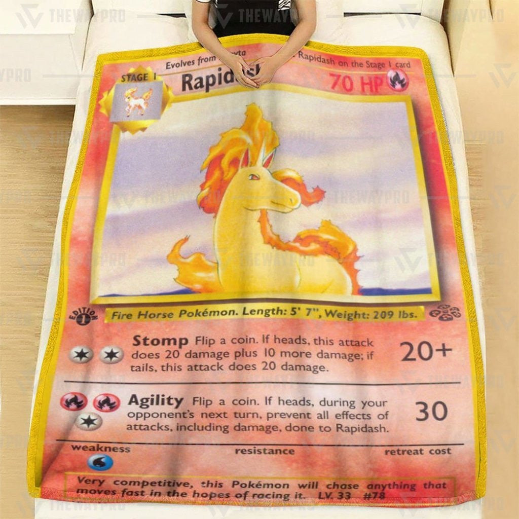 Anime Pkm Rapidash 1St Edition Custom Soft Blanket