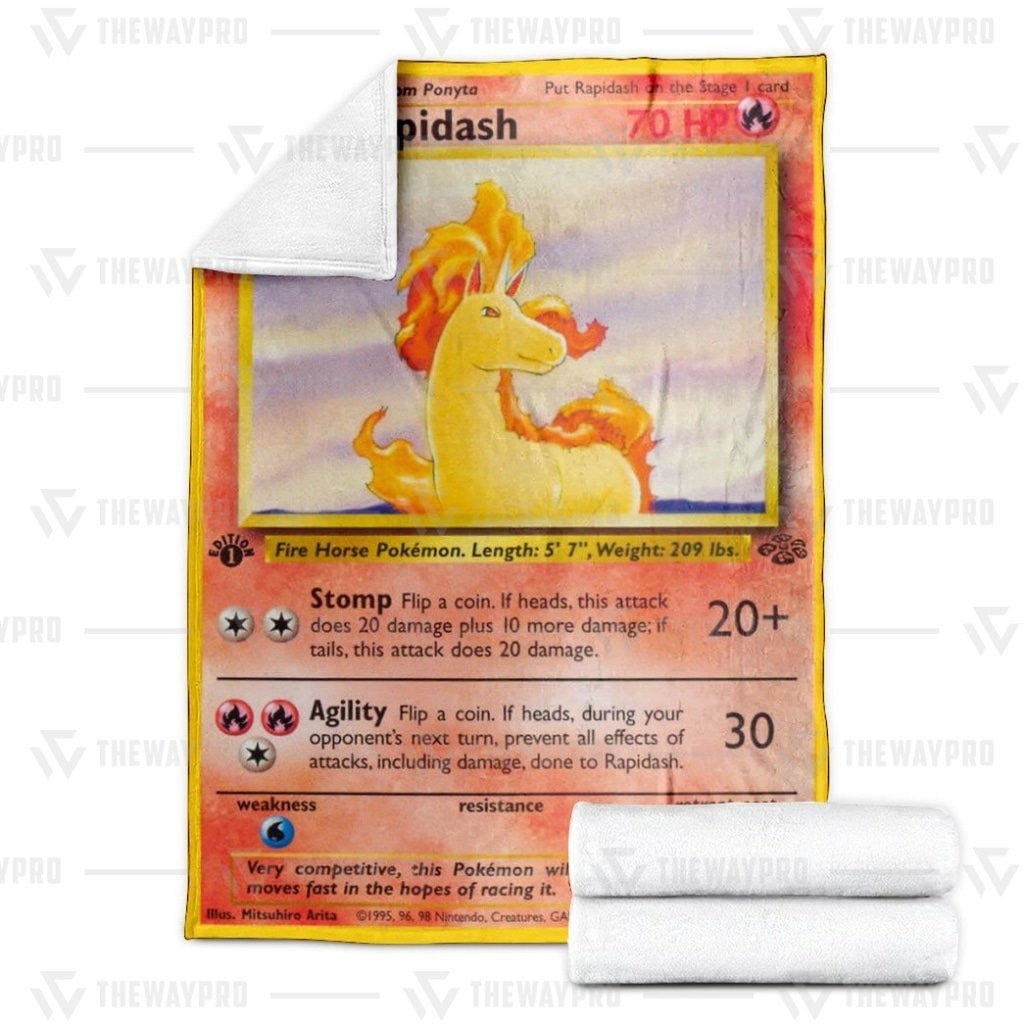 Anime Pkm Rapidash 1St Edition Custom Soft Blanket