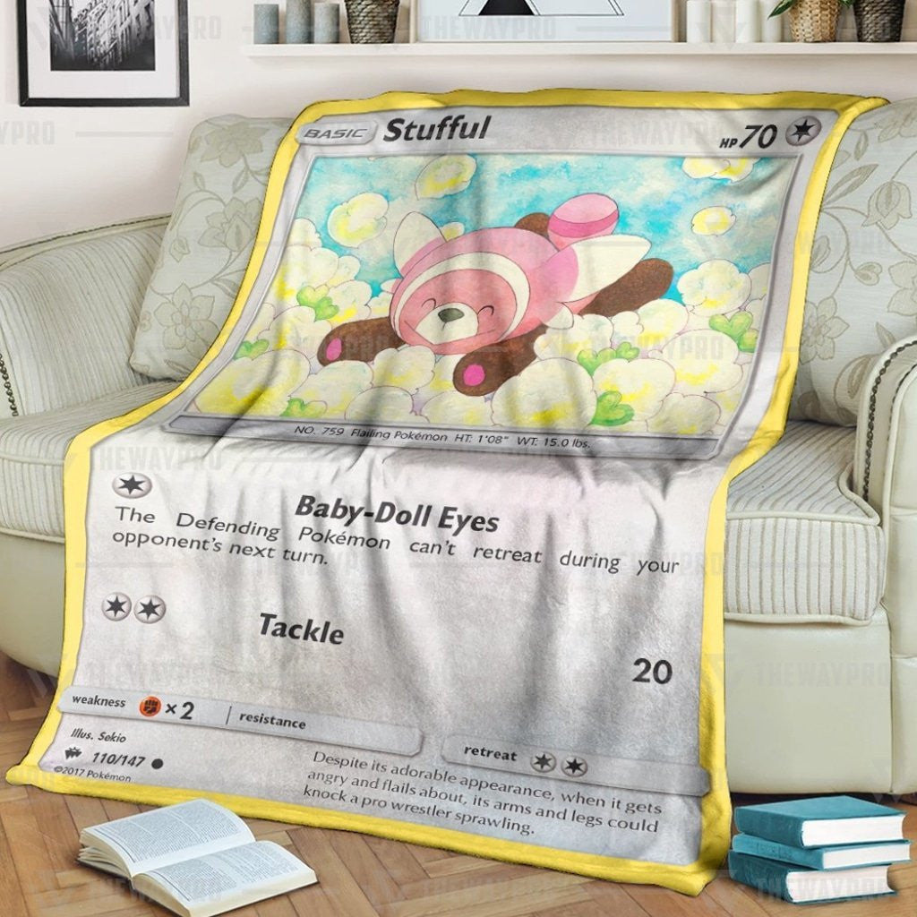 Anime Pkm Stufful Burning Shadows Custom Soft Blanket / S/(43X55)