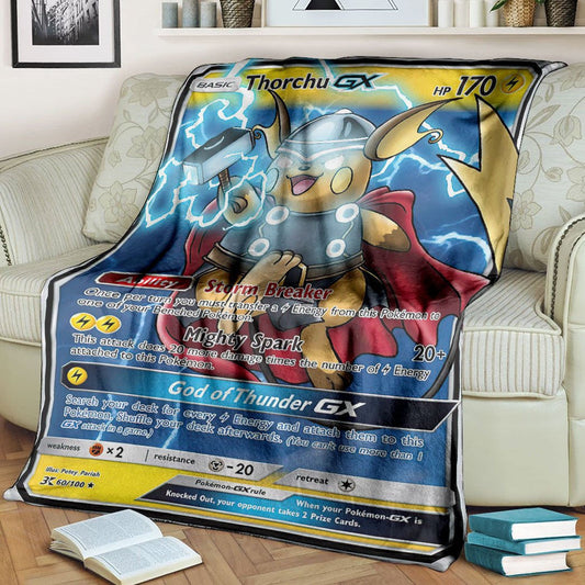 Anime Pkm Thorchu Gx Custom Soft Blanket / S/(43X55)