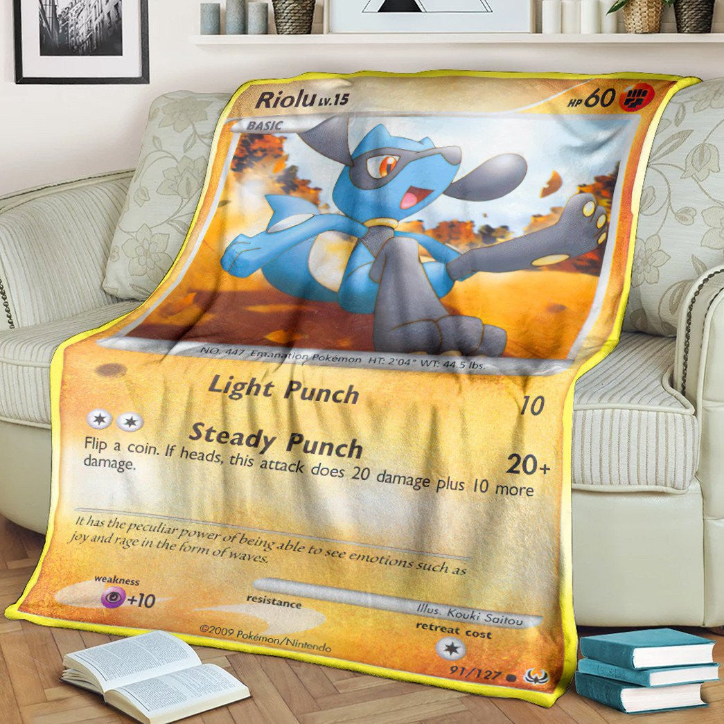 Anime Pkm Riolu Platinum Custom Soft Blanket / S/(43X55)