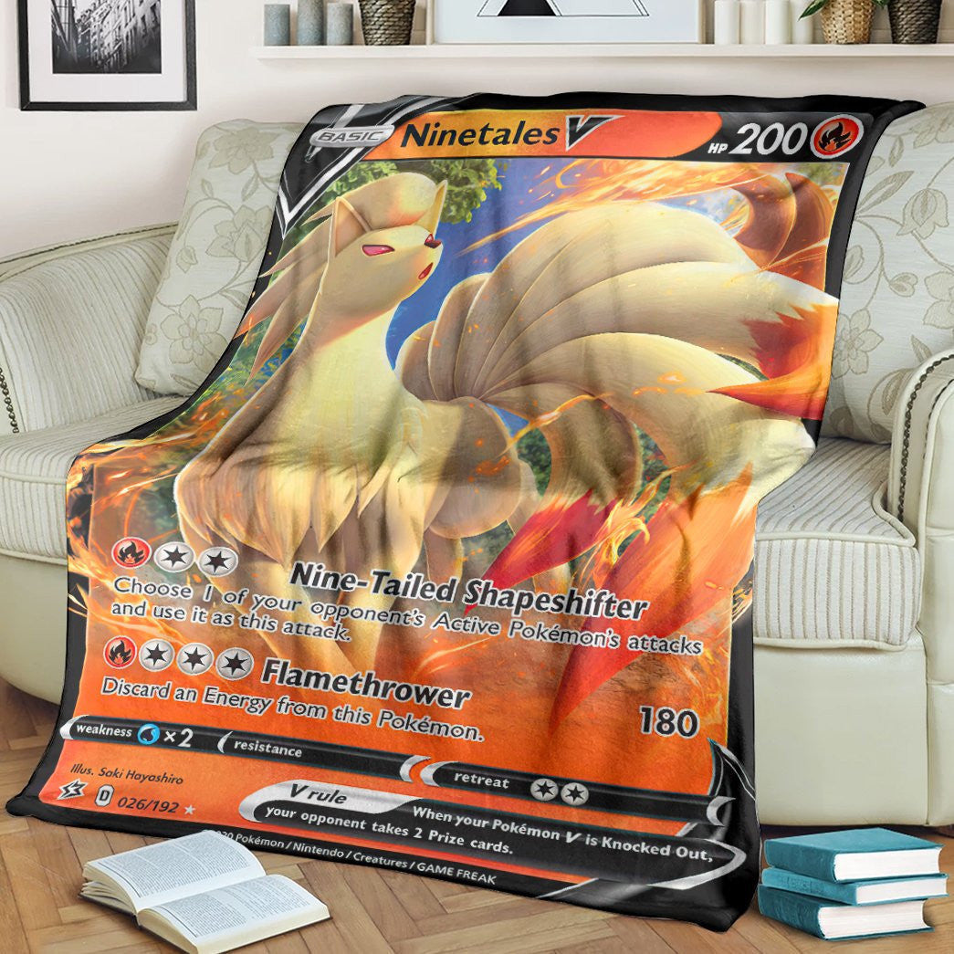 Anime Pkm Ninetales V Rebel Clash Custom Soft Blanket / S/(43X55)