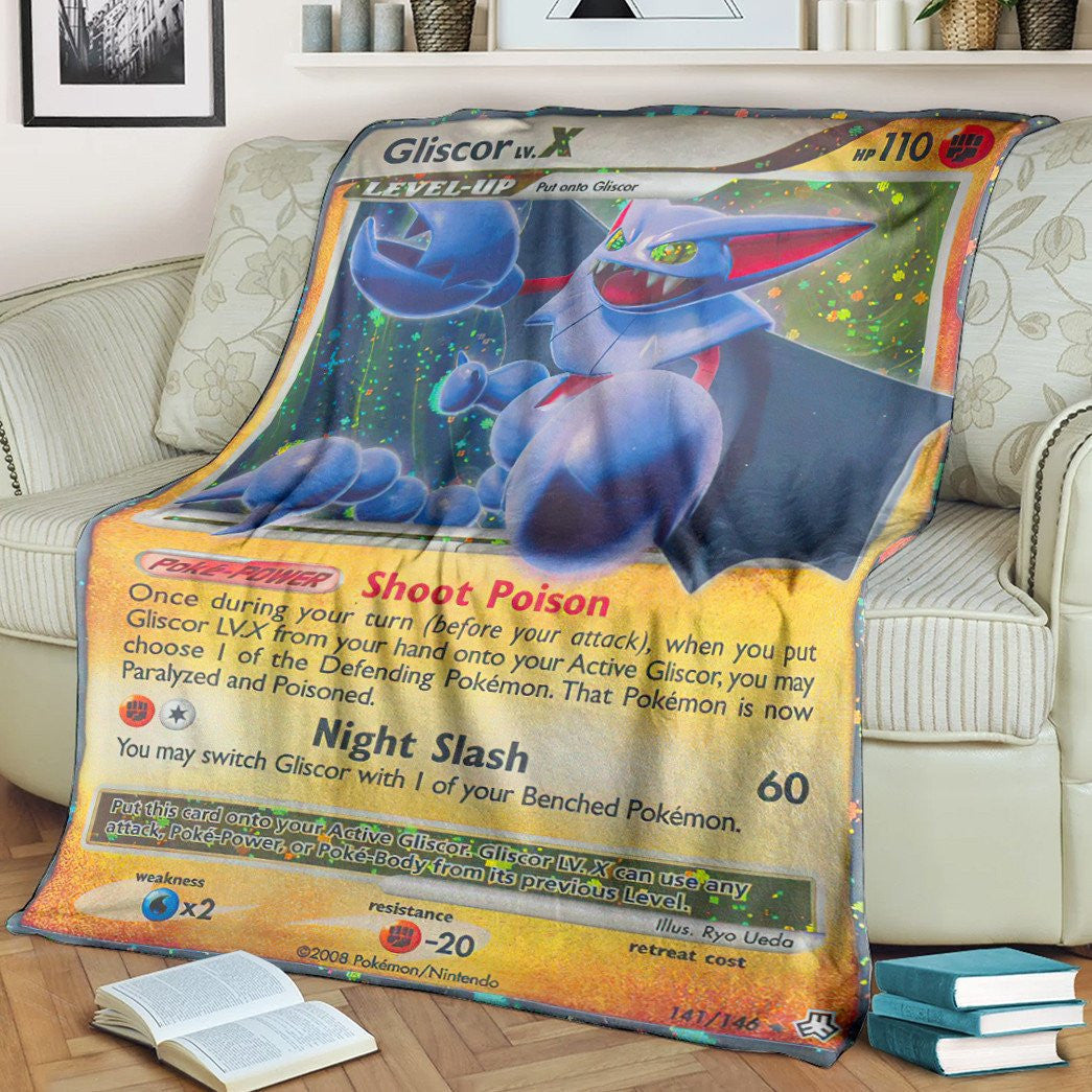 Anime Pkm Gliscor Lv.x Legends Awakened Custom Soft Blanket / S/(43X55)