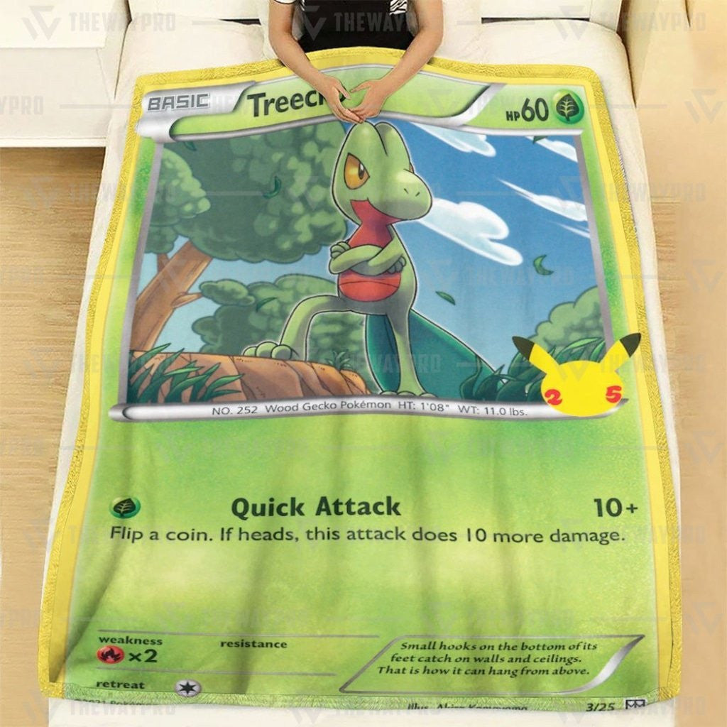 Anime Pkm Treecko Custom Soft Blanket