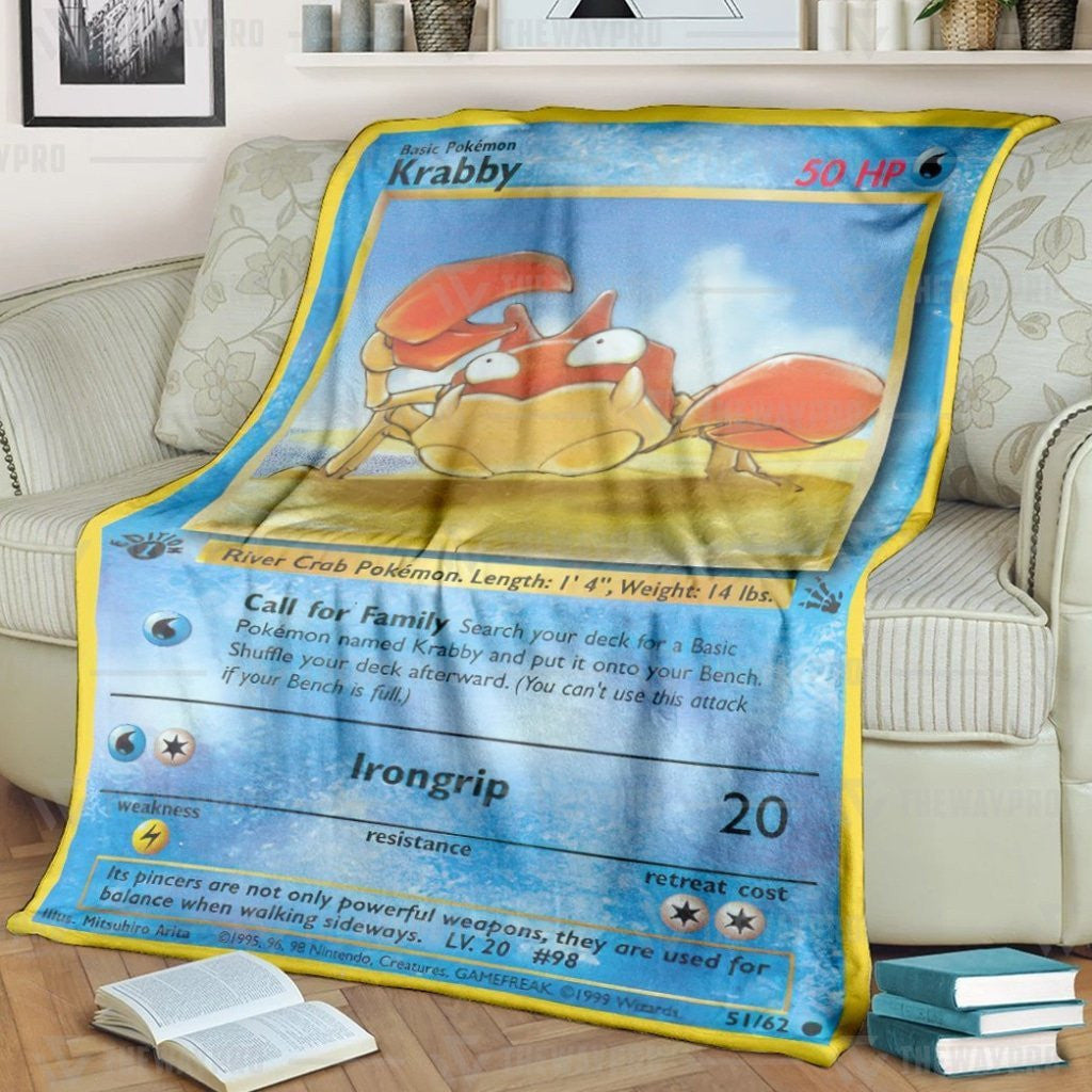 Anime Pkm Krabby Custom Soft Blanket / S/(43X55)