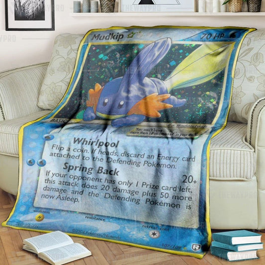 Anime Pkm Mudkip Tr Holo Custom Soft Blanket / S/(43X55)