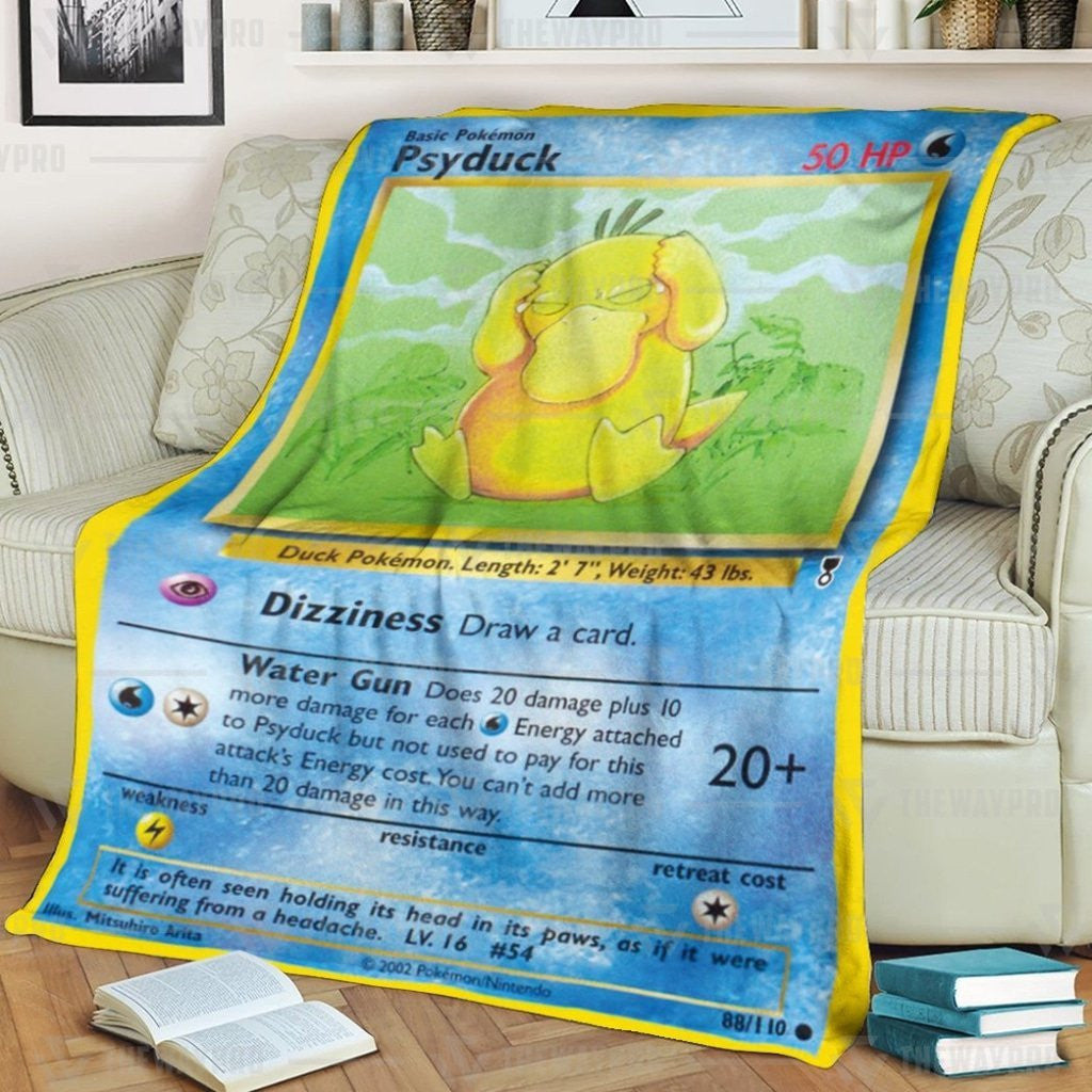 Anime Pkm Psyduck Custom Soft Blanket / S/(43X55)