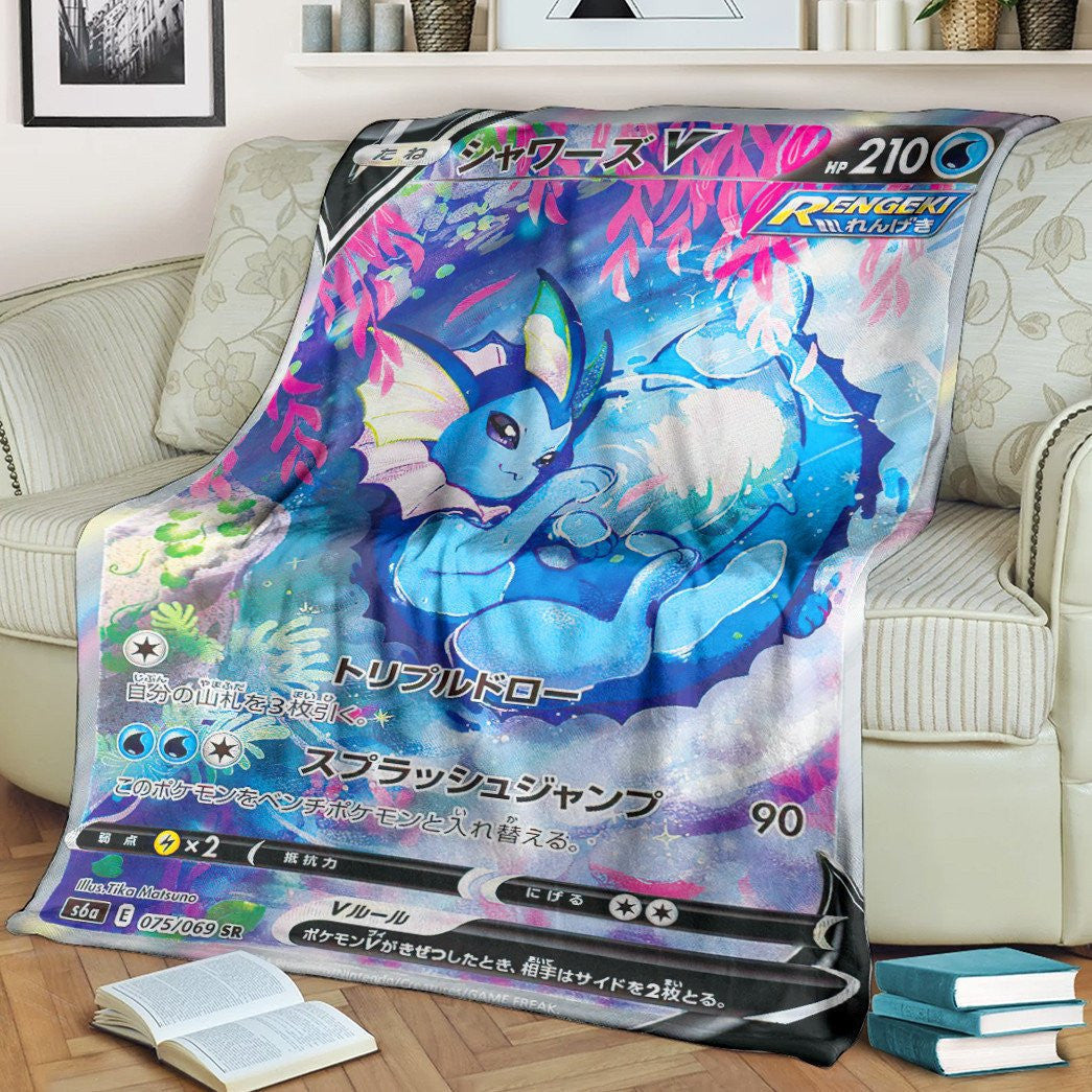 Anime Pkm Evovling Skies Vaporeon Alternate Custom Soft Blanket / S/(43X55)