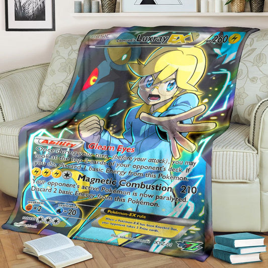 Anime Pkm Clemonts Luxray Fa Remake Custom Soft Blanket / S/(43X55)