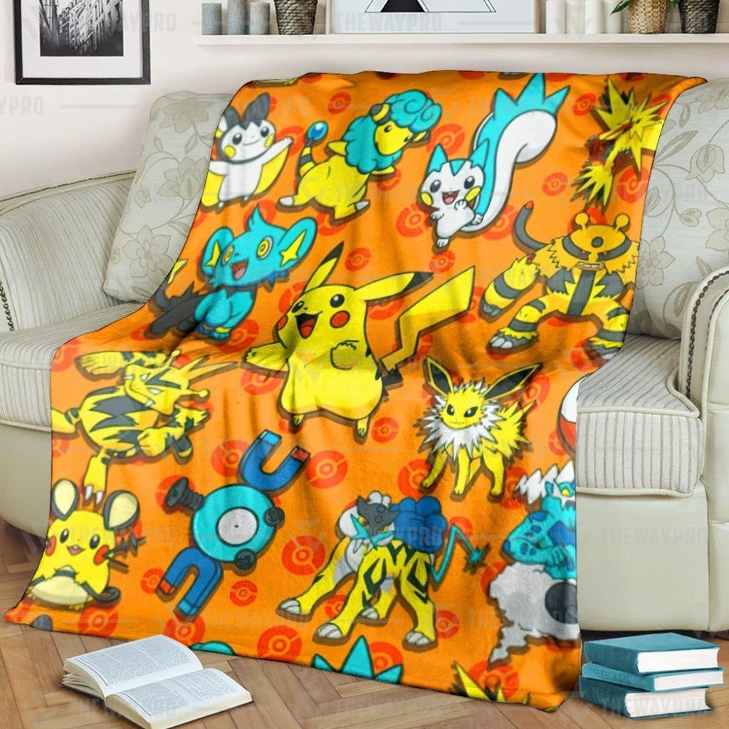 Anime Pkm Electric Custom Soft Blanket / S/(43X55)