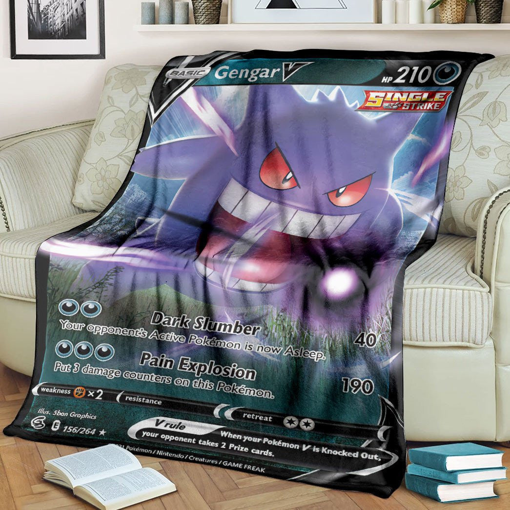 Anime Pkm Gengar V Fusion Strike Custom Soft Blanket / S/(43X55)