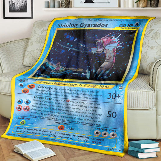 Anime Pkm Shining Gyarados Neo Revelation Custom Soft Blanket / S/(43X55)