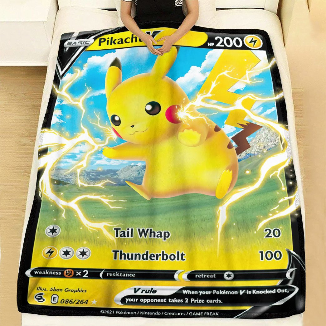 Anime Pkm Pikachu V Fusion Strikes Custom Soft Blanket