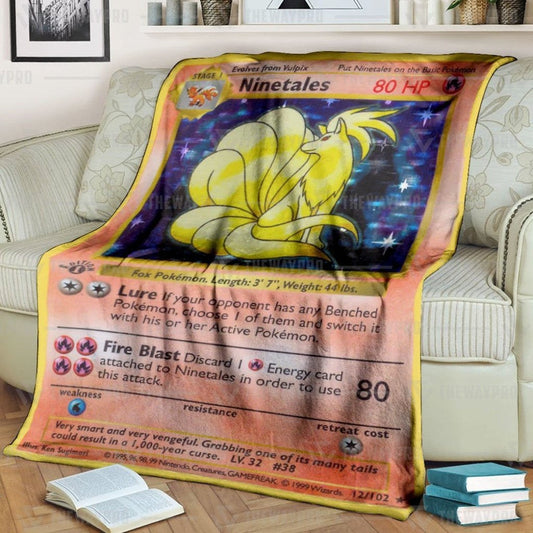 Anime Pkm Ninetales Holo 1St Edition Custom Soft Blanket / S/(43X55)