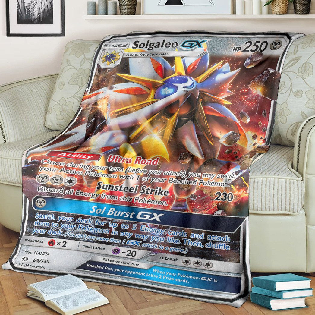 Anime Pkm Solgaleo-Gx Sun & Moon Custom Soft Blanket / S/(43X55)