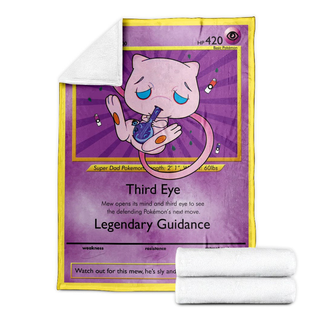 Anime Pkm Stone Mew Custom Soft Blanket