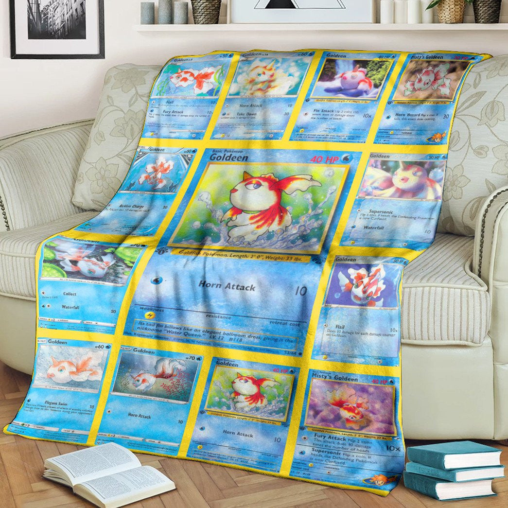 Anime Pkm Goldeen Custom Soft Blanket / S/(43X55)