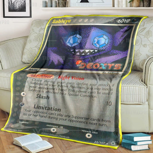 Anime Pkm Sableye Deoxys Reverse Holo Custom Soft Blanket / S/(43X55)