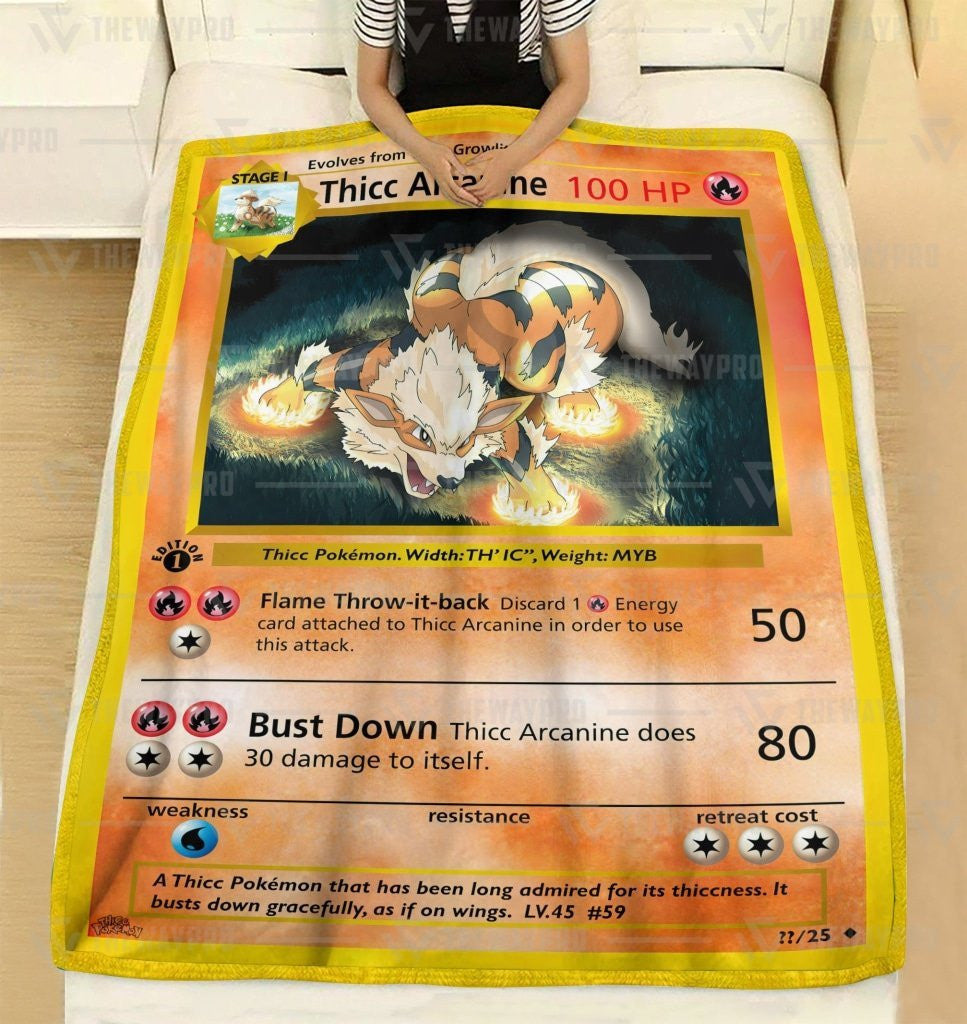 Anime Pkm Thicc Arcanine Custom Soft Blanket