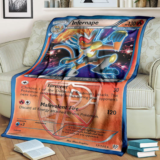 Anime Pkm Infernape Plasma Storm Custom Soft Blanket / S/(43X55)