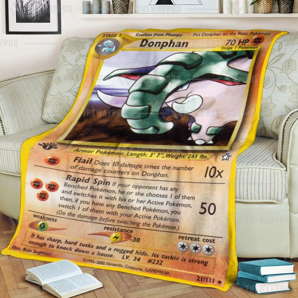 Anime Pkm Donphan Neo Genesis Custom Soft Blanket / S/(43X55)