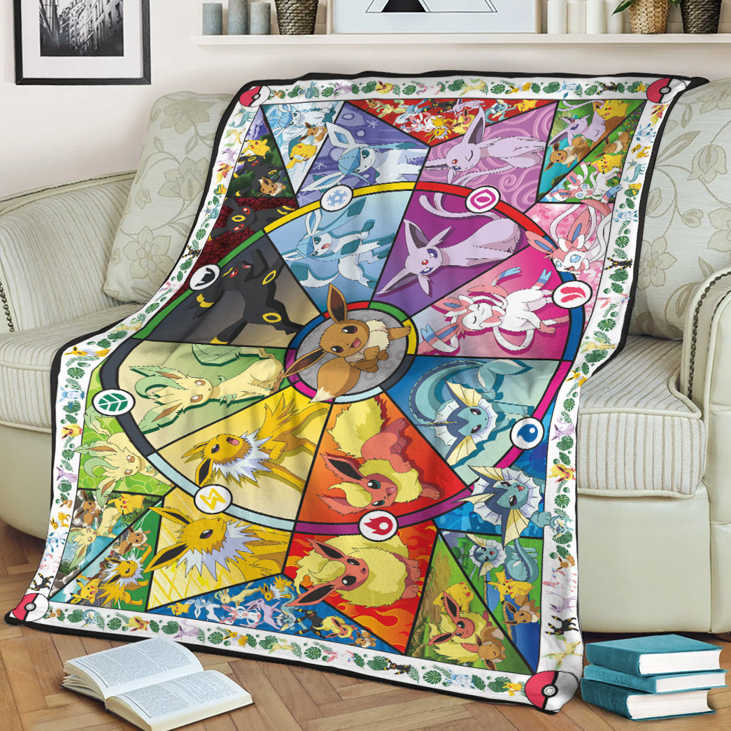 Anime Pkm Eevee Eeveelutions Custom Soft Blanket / S/(43X55) XL1204224