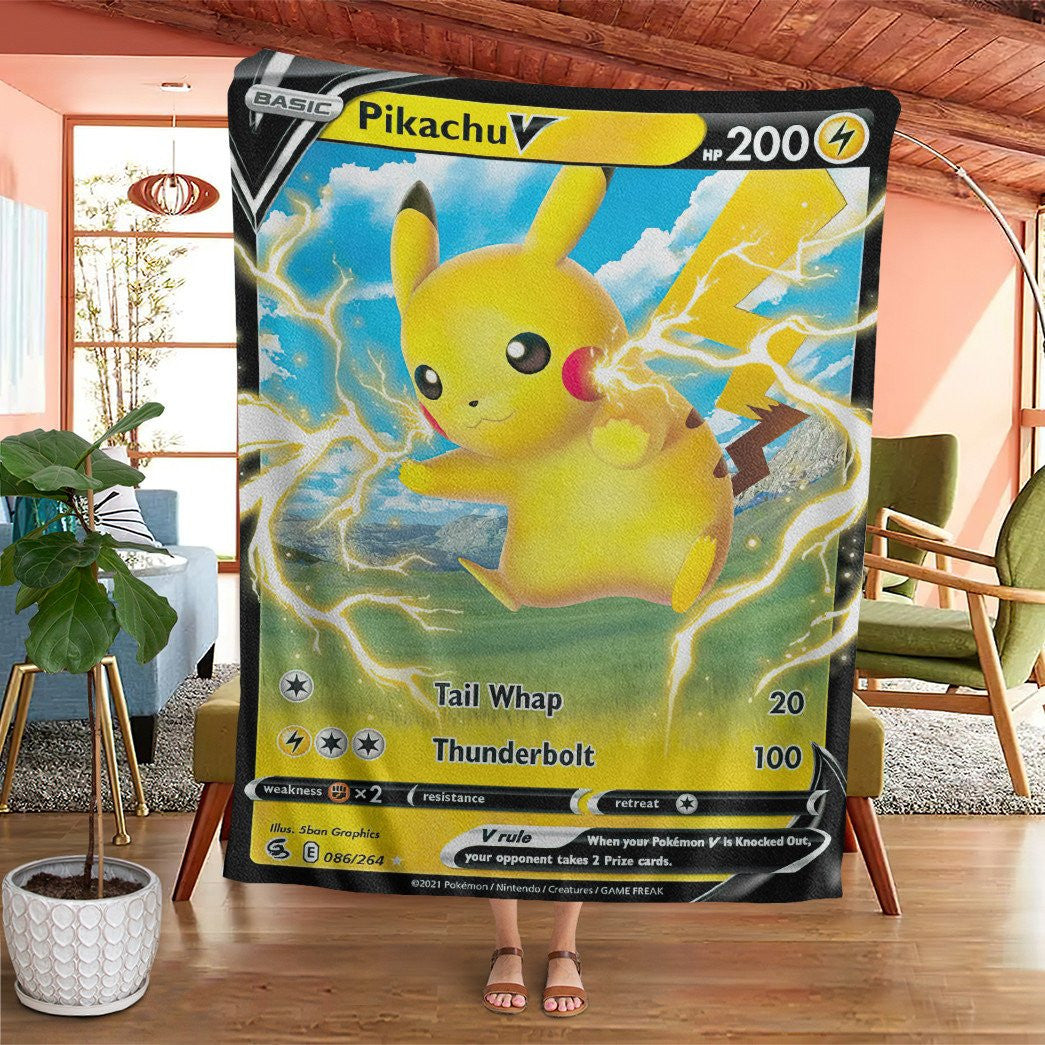 Anime Pkm Pikachu V Fusion Strikes Custom Soft Blanket