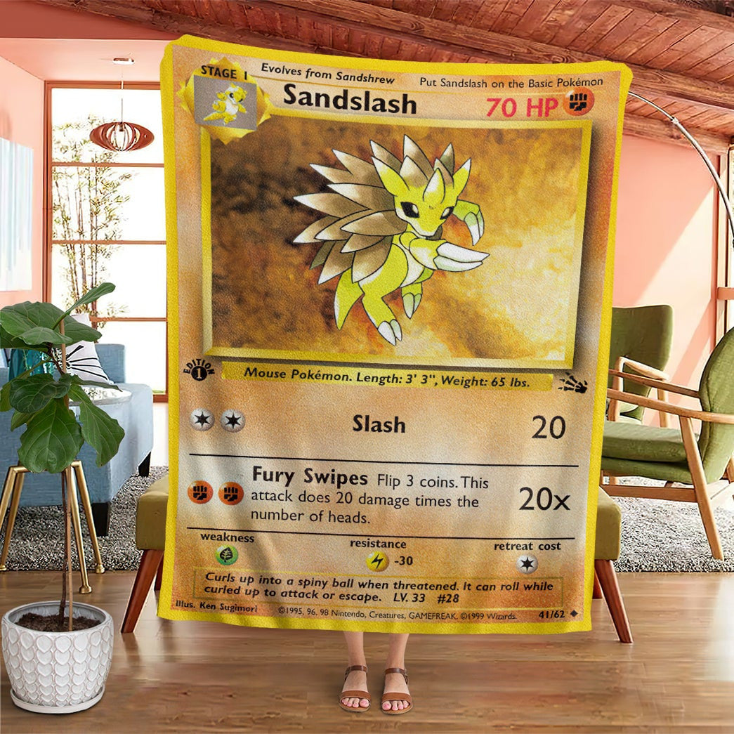 Anime Pkm Sandslash Fossil Custom Soft Blanket