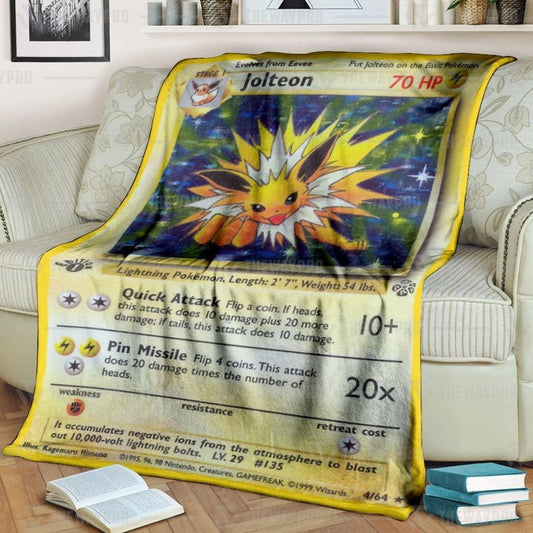 Anime Pkm Jolteon Holo 1St Edition Custom Soft Blanket