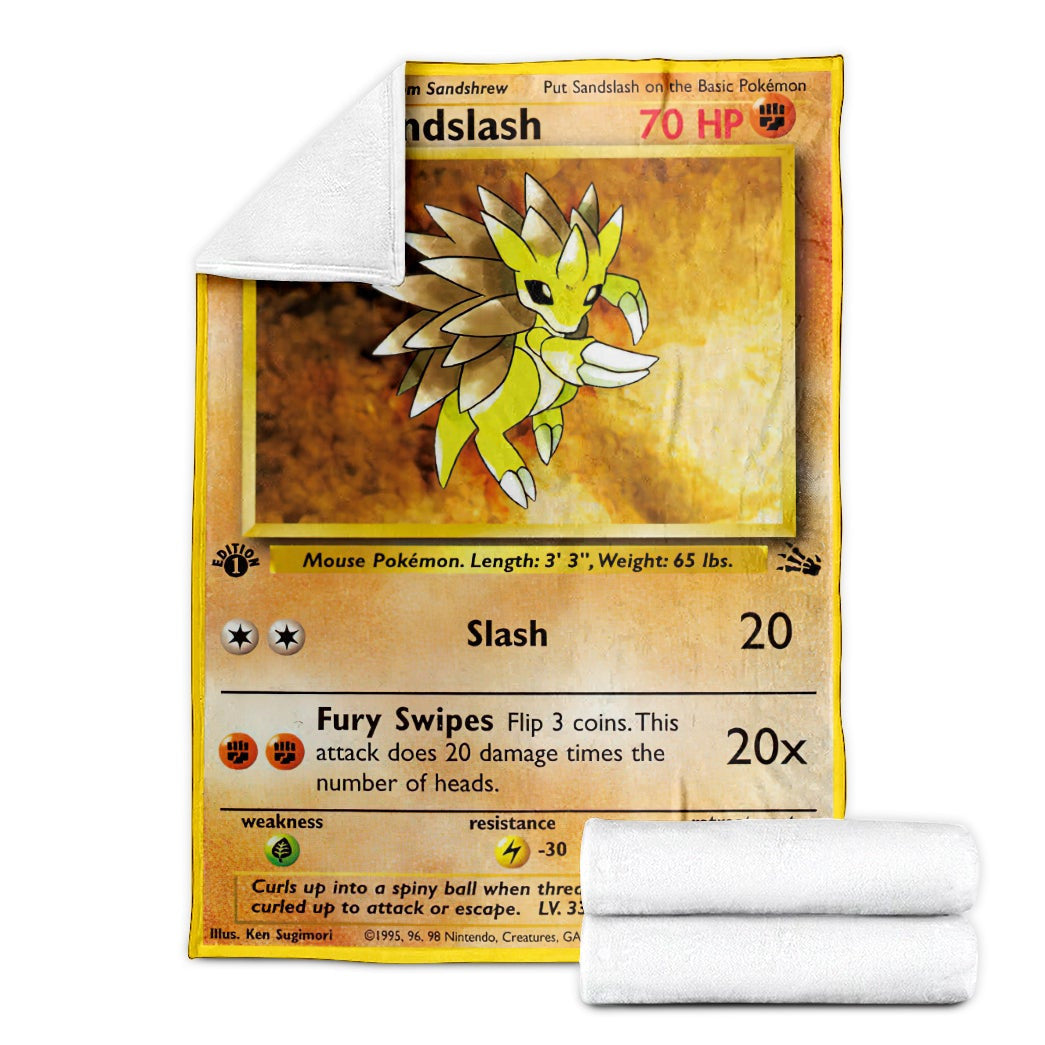 Anime Pkm Sandslash Fossil Custom Soft Blanket