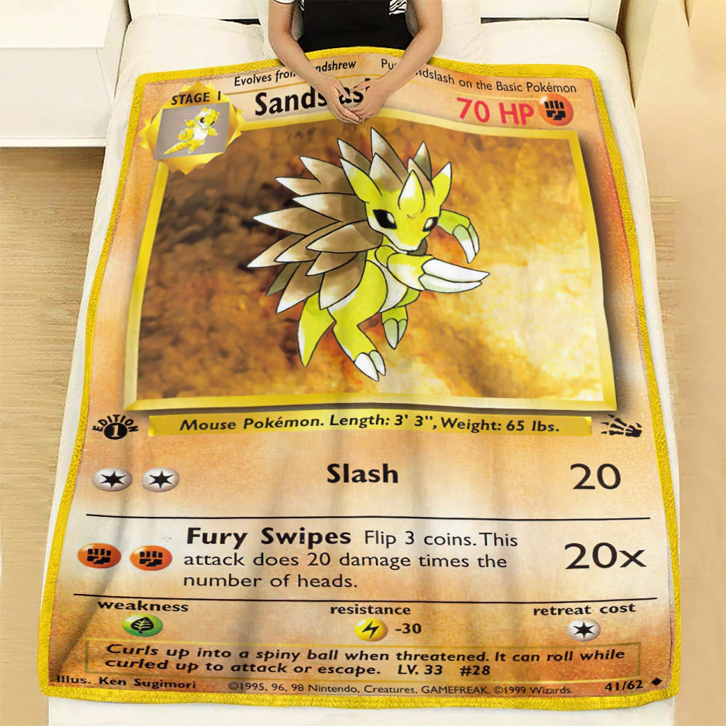 Anime Pkm Sandslash Fossil Custom Soft Blanket