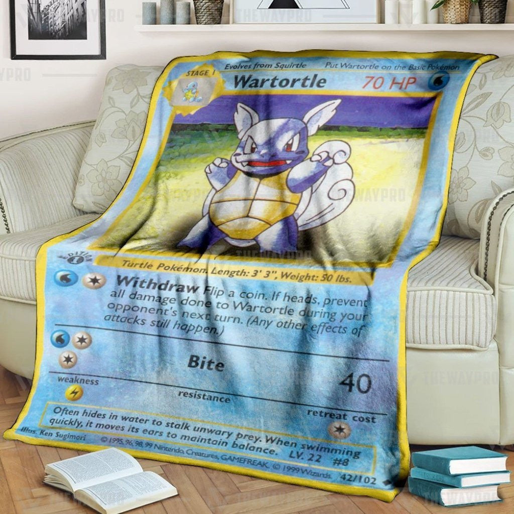 Anime Pkm Wartortle 1St Edition Custom Soft Blanket / S/(43X55)