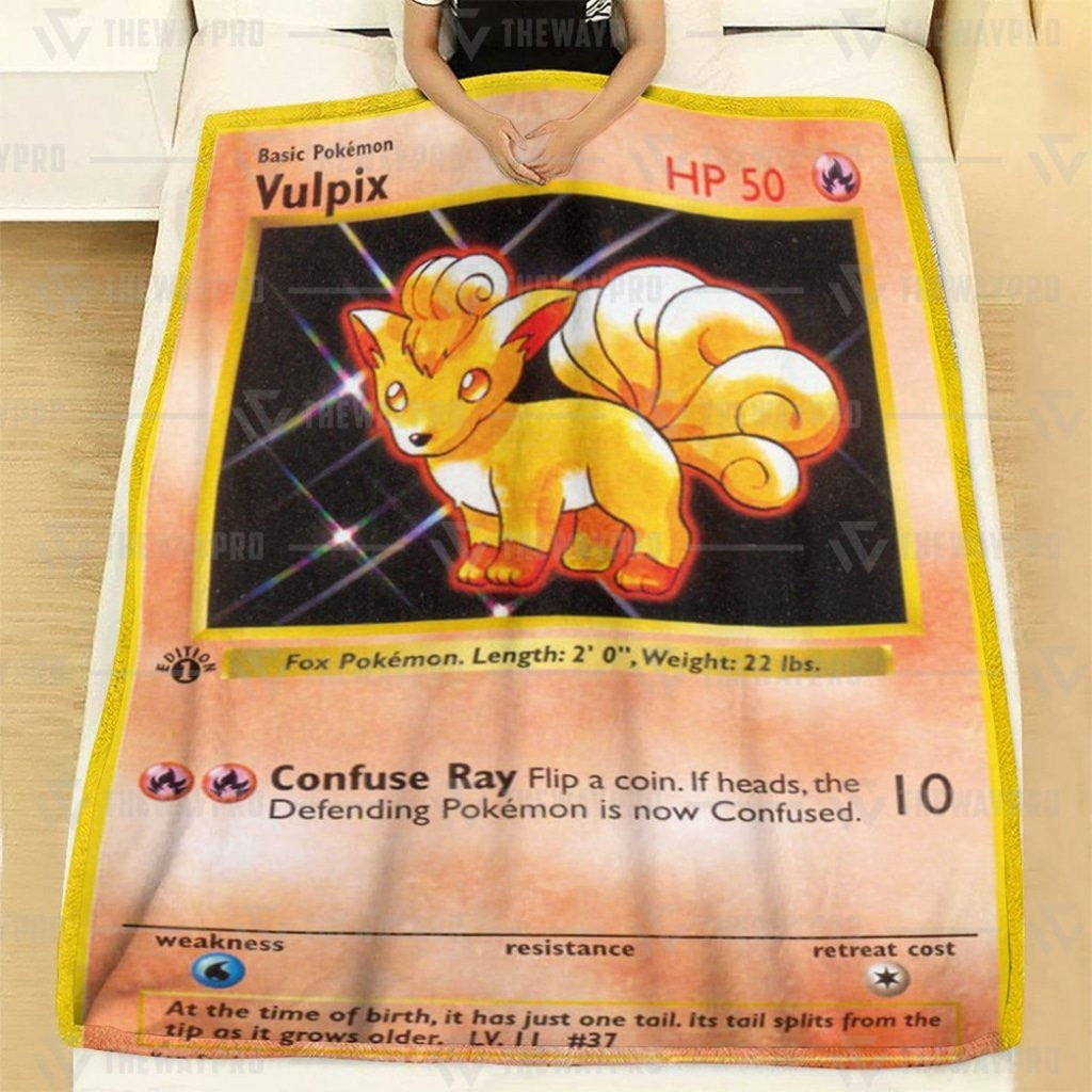 Anime Pkm Vulpix Base Set Custom Soft Blanket